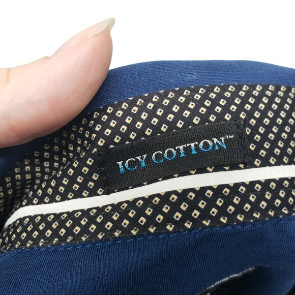 Buttercloth Mens M Regular Fit Icy Cotton Blue Short Sleeve Polo Shirt Casual - Picture 12 of 12